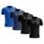 Kit 4 Camisetas Masculina Manga Curta Dry Básica Lisa Proteção Solar UV Térmica Blusa Academia Preto, Azul