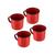 Kit 4 Canecas Esmaltada Mini Caneca de Ferro Xícara Café Chá Retrô 90ml Vermelho