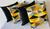 Kit 4 Capas Almofadas Lindas Decorativas Sala Sofá C/ Ziper amarelo triangulo preto