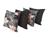 Kit 4 Capas de Almofada 40 x 40 Malha Gel Helanca com Zíper Estampadas e Lisas Decoração 23 preto