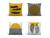 Kit 4 Capas de Almofada Com Zíper Decorativa Cactos Digitais Sol Amarelo
