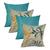 Kit 4 Capas De Almofada Decorativa Em Linho 44x44cm  Kit 6 - Flores Azul