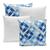 Kit 4 Capas Piquet P/ Almofadas 40x40 Com Zíper Lisas e Estampadas Quadrado Azul Branco