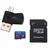 Kit 4 em 1: Cartão De Memória Micro SD 64gb + Adaptador Pendrive + Adaptador SD Multilaser MC152 Preto