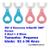 Kit 4 Escovas Dentes Infantil 360 Forma U Criança 2-12 Anos 2 azul, 2 rosa pequena 02 a 06 anos