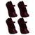 Kit 4 Pares de Meia Lupo Sapatilha Antiderrapante 04945-104 Vinho