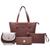 Kit 4 Peças 3 Bolsas Feminina + Carteira Tendência Willibags Caramelo