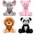 Kit 4 pelúcias infantil bebe ursinho grande 25 cm safari animais bichinhos antialérgico decoração buba Elefante, Porco, Leão, Panda