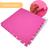 Kit 4 Placas Tapete Infantil EVA Estilo Piso Tatame 50x50cm 10mm (1 m²) Emborrachado Crianças Bebes Exercícios c/ Encaixe + Bordas Acabamento Rosa pink