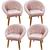 Kit 4 Poltronas Ibiza para Escritório Sala de Estar Decorativa Cadeira Estofada Resistente Recepção Manicure Rosa Claro