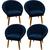 Kit 4 Poltronas Ibiza para Manicure Sala de Estar Decorativa Cadeira Estofada Resistente Escritório Recepção Azul Marinho