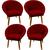 Kit 4 Poltronas Ibiza para Sala de Estar Decorativa Cadeira Estofada Resistente Escritório Recepção Manicure Vermelho