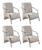 Kit 4 Poltronas Sevilha Cadeira Braço Alumínio Conjunto Sala Recepção Suede Bege 080