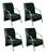 Kit 4 Poltronas Sevilha Cadeira Braço Alumínio Conjunto Sala Recepção Veludo Verde 270