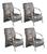 Kit 4 Poltronas Sevilha Cadeira Braço Alumínio Conjunto Sala Recepção Estampa 310