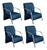 Kit 4 Poltronas Sevilha Cadeira Braço Alumínio Conjunto Sala Recepção Linho Azul 330