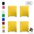 Kit 4 Pufs Puff Banqueta Cubo Quadrado Decorativo Casa/Quarto Amarelo Sintético 