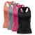 Kit 4 Regatas Nadador Feminina Blusa Dry Academia Camiseta Camisa Treino Preto, Cinza