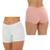 Kit 4 Short Curto Segunda Pele Feminina Sem Renda Shortinho Pra Usar Com Vestido Saia Calça Adulto 2 rosa 2 branco