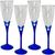 Kit 4 Taça Espumante Drinks Champagne em Acrílico Luxo 140ML Azul