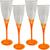 Kit 4 Taça Espumante Drinks Champagne em Acrílico Luxo 140ML Laranja