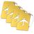 Kit 4 Tags Mala Viagem Etiqueta Identificador Resistente Seguro Colorido Amarelo