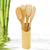 Kit 4 talheres de bambu com suporte para cozinha moderna Marrom