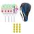 Kit 4x raquete de beach tennis ianoni 100% carbono + bolsa e bolinhas Branco