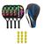 Kit 4x raquete de beach tennis ianoni 100% carbono + bolsa e bolinhas Preto