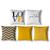 Kit 5 almofadas Cheias 40cm x 40cm Decorativas Estampadas Digital Coloridas Sala Sofá Quarto Chevron Amarelo