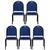 Kit 5 Cadeiras Hoteleiras Auditório Empilhável Linho M23 Azul - Mpozenato Azul