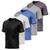 Kit 5 Camisetas Masculina Dry Manga Curta Proteção UV Slim Fit Básica Academia Treino Fitness Preto, Azul