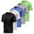 Kit 5 Camisetas Masculina Dry Manga Curta Proteção UV Slim Fit Básica Academia Treino Fitness Preto, Verde