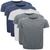 Kit 5 Camisetas Masculina Plus Size Sport Manga Curta Lisa Azul escuro, Chumbo, Branco