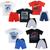 Kit 5 conjuntos  infantil juvenil masculino verão Bermuda Moletinho e Camiseta roupa menino tamanho 10 12 14 Sortidas