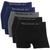 Kit 5 Cuecas Masculina Boxer Reebok Premium Elastano Lisa  2azul, 1cinza, 2preto