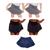 Kit 5 shorts saia infantil juvenil menina cintura alta básico liso uniforme dia a dia passeio 2 cinzas, 2 pretos, 1 azul