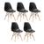 KIT - 5 x cadeiras Charles Eames Eiffel DSW - Base de madeira clara Preto