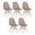 KIT - 5 x cadeiras estofadas Eames Eiffel Botonê - Base de madeira clara Nude