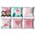 Kit 6 almofadas Cheias 40cm x 40cm Decorativas Estampadas Digital Coloridas Sala Sofá Quarto Flamingo