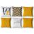 Kit 6 almofadas Cheias 40cm x 40cm Decorativas Estampadas Digital Coloridas Sala Sofá Quarto Chevron Amarelo