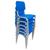 Kit 6 cadeiras escolar infantil lg flex empilhavel t2 Azul