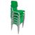 Kit 6 cadeiras escolar infantil lg flex empilhavel t2 Verde