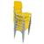 Kit 6 cadeiras escolar infantil lg flex empilhavel t2 Amarelo