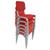 Kit 6 cadeiras escolar infantil lg flex empilhavel t4 Vermelho