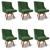 Kit 6 Cadeiras Estofadas Giratória para Sala de Jantar Lia Suede Verde - Ibiza Verde