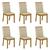 Kit 6 Cadeiras Estofadas para Sala de Jantar Isa Nature/Linho - Henn Nature/Linho