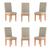 KIT 6 Cadeiras Estofadas Reforçadas para Mesa de Jantar Bege