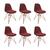 Kit 6 Cadeiras Jantar Eames Eiffel Estofadas Vermelho Base Cobre VERMELHO