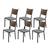 Kit 6 Cadeiras Para Cozinha Preta Ratan Cappuccino Assento Estofado Cinza claro